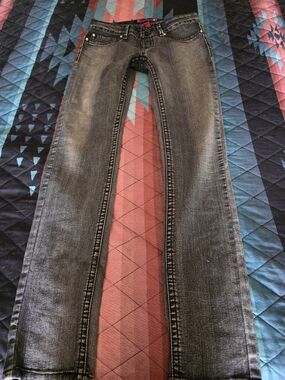 Ten25 Gray Faded Straight-Leg Jeans